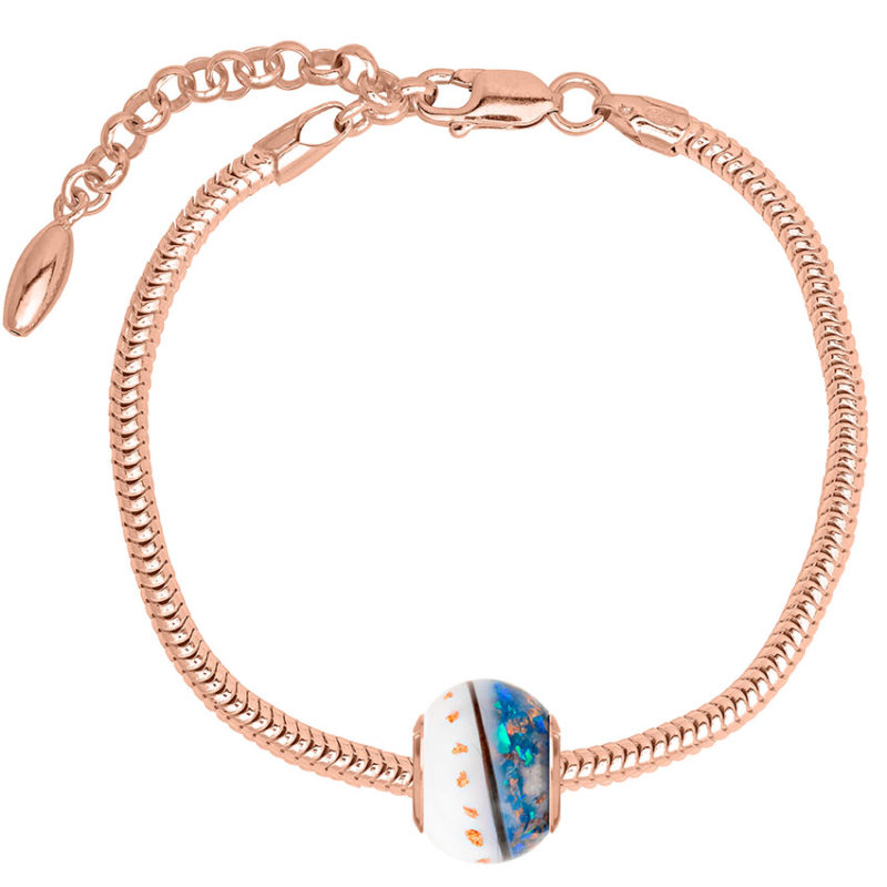 Armband la Perla mit Muttermilch, Haaren, Glitzerflakes und Opal