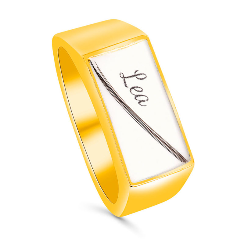 Muttermilch Ring Rettango gold | Muttermilchring | Ring mit Muttermilch